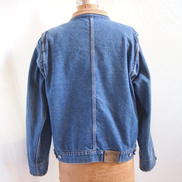 vtg 90s RALPH LAUREN Polo Jeans Co Blue Denim Jacket Corduroy Collar Mens L EUC - Picture 7 of 11